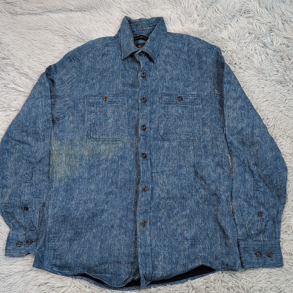 Banana Republic Shirt Mens‎ XS Blue Button Up Denim Pockets Outdoors Comfort